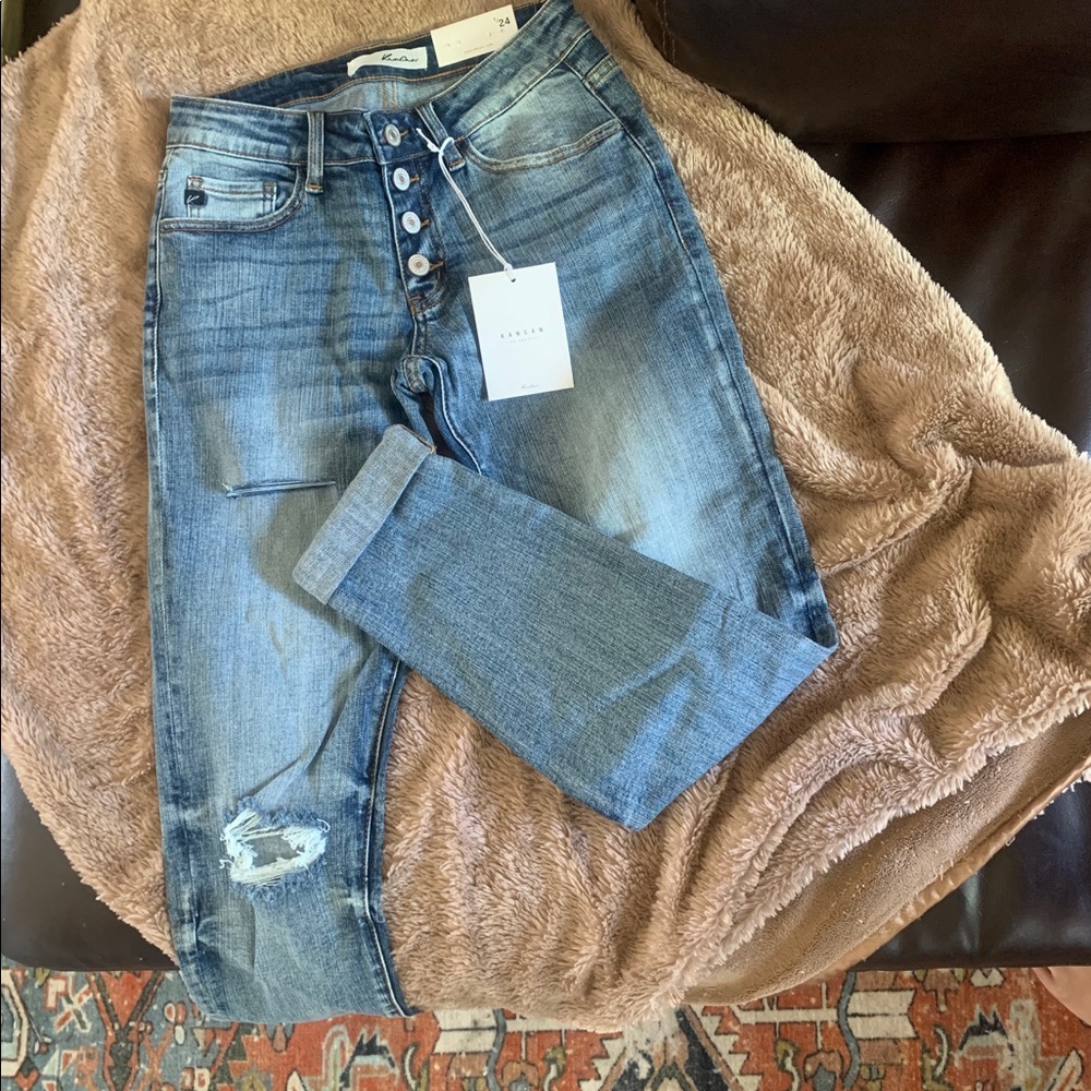 Kan Can distressed girlfriend skinny jeans- Vici